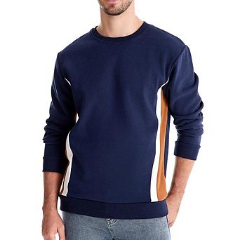 Men’s Color-Block Crewneck Sweatshirt Long Sleeve Casual Pullover