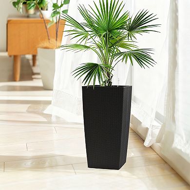 WOW PIONEER Large Self-Watering Planter Pot with Drainage System Indoor Outdoor