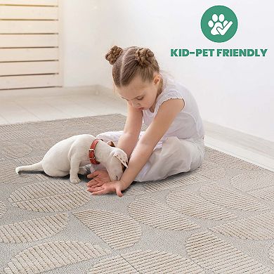 Geometric High-Low Area Rug - 7.9x10