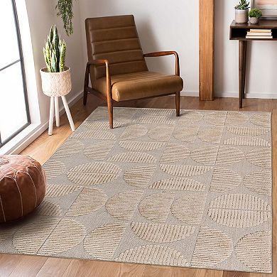 Geometric High-Low Area Rug - 7.9x10