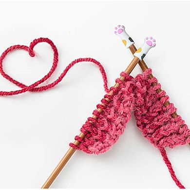 6PCS Cat Paw Knitting Needle Stoppers Point Protectors for 8mm12.75mm Needles