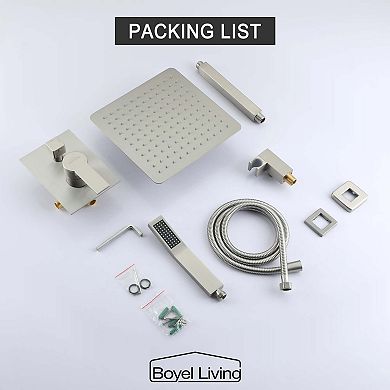 1-Spray Patterns with 2.5 GPM 10 in. Ceiling Mount Dual Shower Heads with Pressure Balance Valve