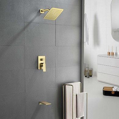 1-Spray Pattern 8 in Wall Mount Tub and Shower Faucet 2.5 GPM with Single Handle, Valve Included