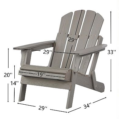 WOW PIONEER Oversized Folding Outdoor Patio Chair with Embossed Wood Grain Design