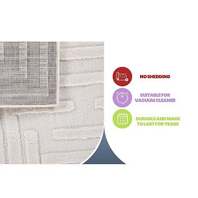 Geometric High-Low Runner Rug - 2.2x8