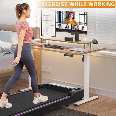 WOW PIONEER Under Desk Treadmill and Walking Pad with Handle and Remote Control