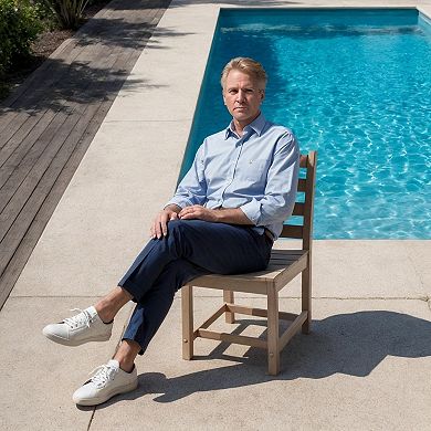 WOW PIONEER Armless Recycled Plastic Outdoor Dining Chairs Set of Two