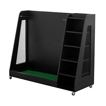 WOW PIONEER Heavy Duty Wooden Golf Bag and Equipment Storage Rack Organizer