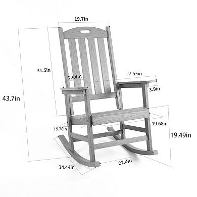 WOW PIONEER Sturdy Rocking Lounge Chair for Outdoor Relaxation and Comfortable Seating
