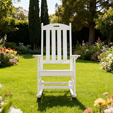 WOW PIONEER Sturdy Rocking Lounge Chair for Outdoor Relaxation and Comfortable Seating