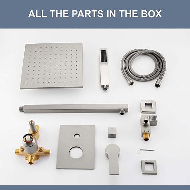 1-Spray 10 in. Wall Mount Dual Shower Head and Handheld Shower Head