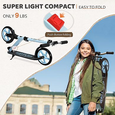 FED FITNESS Kick Scooter，Max 240 lbs, Foldable, 8-Inch Wheels, 4 Adjustable Levels