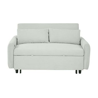 Whisen 59.5" Pull-out Sofa Bed Convertible Couch 2 Seat Loveseat Sofa Modern Sleeper Sofa