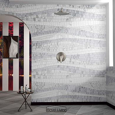 1-Spray Patterns with 3.4 GPM 9 in. Wall Mount Rain Fixed Shower Head, Single Lever Handle, Valve