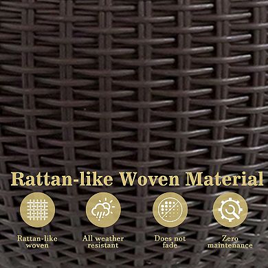 WOW PIONEER Self-Watering Hanging Rattan Planter Large Capacity Root Rot Resistant