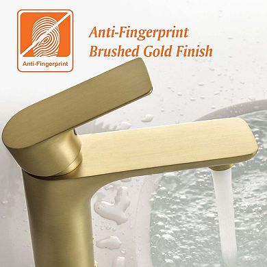 1.2 GPM Single Handle Single Hole Bathroom Faucet with Water Supply Hose and Built-in Aerator