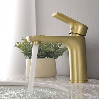 1.2 GPM Single Handle Single Hole Bathroom Faucet with Water Supply Hose and Built-in Aerator