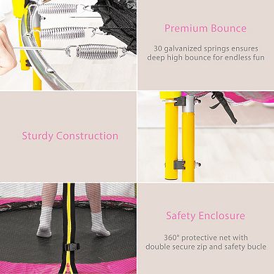 Whisen 5.5FT Kids Trampoline with Enclosure Net