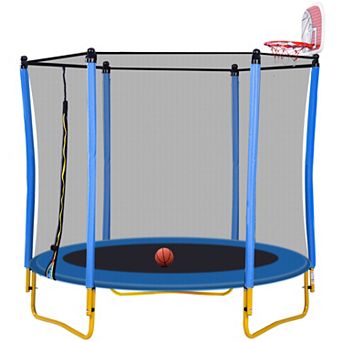 Whisen 5.5FT Kids Trampoline with Enclosure Net