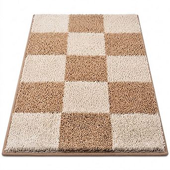 Plush Bathroom Rug, Soft Absorbent, Non-Slip Quick-Dry Bath Mat