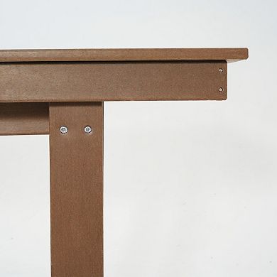 WOW PIONEER Outdoor Dining Table Weather Resistant HDPE Seats Six Space Saving