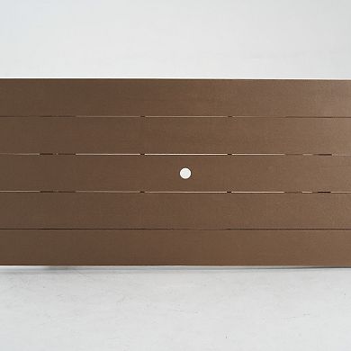 WOW PIONEER Outdoor Dining Table Weather Resistant HDPE Seats Six Space Saving