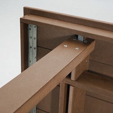 WOW PIONEER Outdoor Dining Table Weather Resistant HDPE Seats Six Space Saving