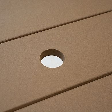 WOW PIONEER Outdoor Dining Table Weather Resistant HDPE Seats Six Space Saving