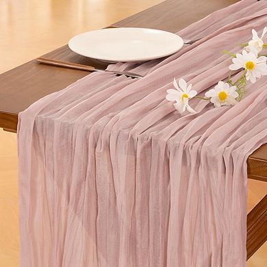 Cheesecloth Table Runner Boho Gauze, Rustic Wedding & Party Decor