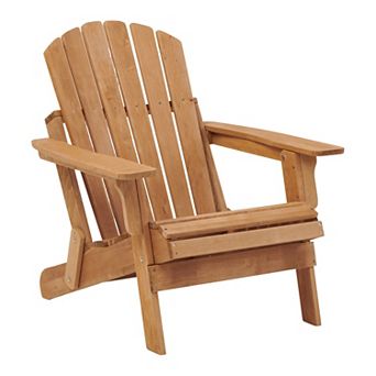 WOW PIONEER Oversized Folding Outdoor Adirondack Chair with Pre-Assembled Backrest
