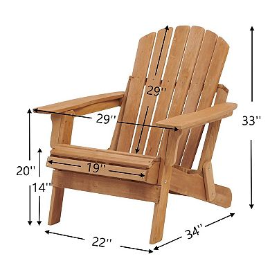 WOW PIONEER Oversized Folding Outdoor Adirondack Chair with Pre-Assembled Backrest