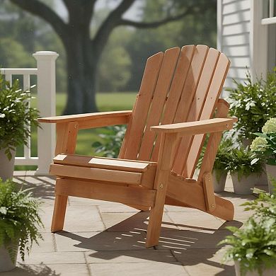 WOW PIONEER Oversized Folding Outdoor Adirondack Chair with Pre-Assembled Backrest