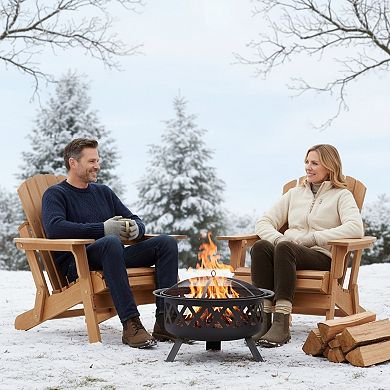 WOW PIONEER Oversized Folding Outdoor Adirondack Chair with Pre-Assembled Backrest