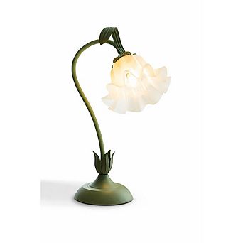 Vintage Flower Table Lamp LED Bedside Night Light with Three Color Modes Green