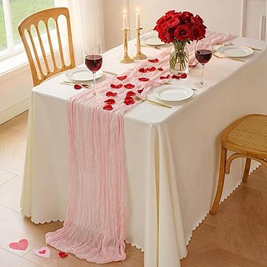 Cheesecloth Table Runner Soft Gauze, Boho Wedding & Party Decor