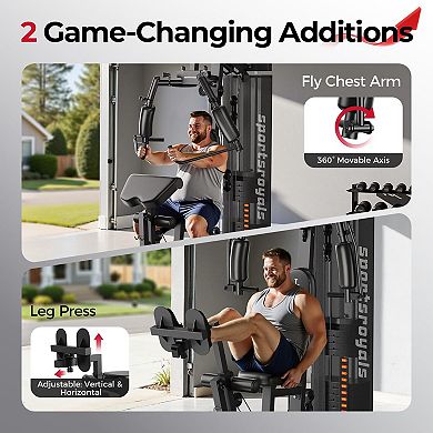 FED FITNESS Home Gym Equipment, 150LBS Weight Stack, Full Body Workout Machine with Pulley System