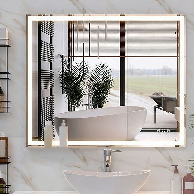 ELEMENT ACE 30x36 Inch LED Bathroom Vanity Mirror with Anti-Fog and Adjustable Lighting