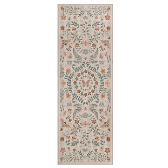 Insect Botanical Washable Area Rugs, Vintage Floral Boho Carpet for Living Room Nursery Hallway