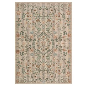 Insect Botanical Washable Area Rugs, Vintage Floral Boho Carpet for Living Room Nursery Hallway