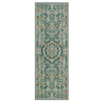 Insect Botanical Washable Area Rugs, Vintage Floral Boho Carpet for Living Room Nursery Hallway