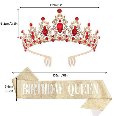 Birthday Queen Crown Sash Women Party Favors