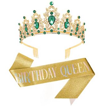 Birthday Queen Crown Sash Women Party Favors