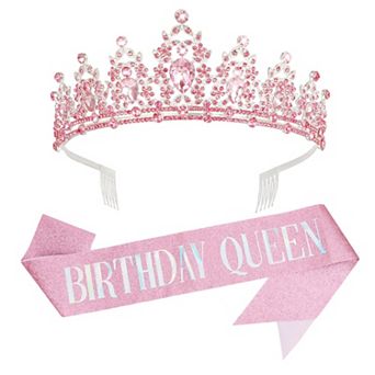 Birthday Queen Crown Sash Women Party Favors
