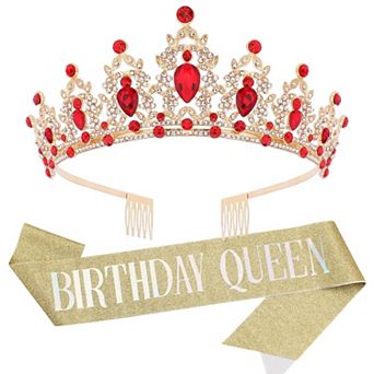 Birthday Queen Crown Sash Women Party Favors