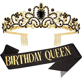 Birthday Queen Tiara Sash Women Party Decorations