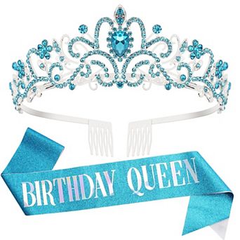 Birthday Queen Tiara Sash Women Party Decorations