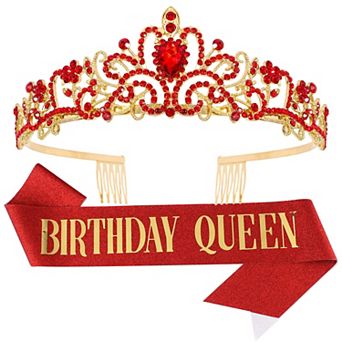 Birthday Queen Tiara Sash Women Party Decorations