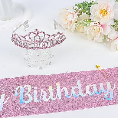 Birthday Crown Sash Women Birthday Party Decoration