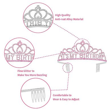 Birthday Crown Sash Women Birthday Party Decoration