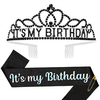 Birthday Crown Sash Women Birthday Party Decoration